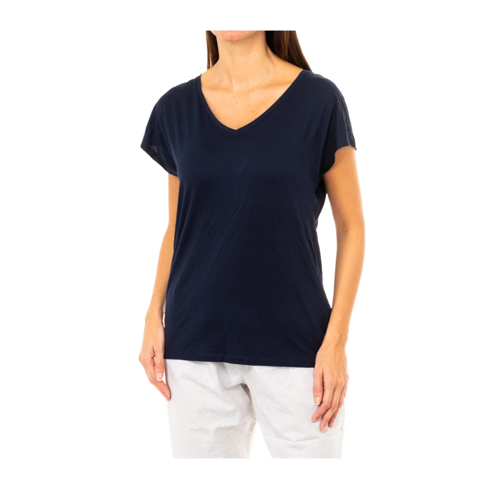 Tommy Hilfiger Women's Blue Short Sleeve T-Shirt - T-Shirts - M - Tops