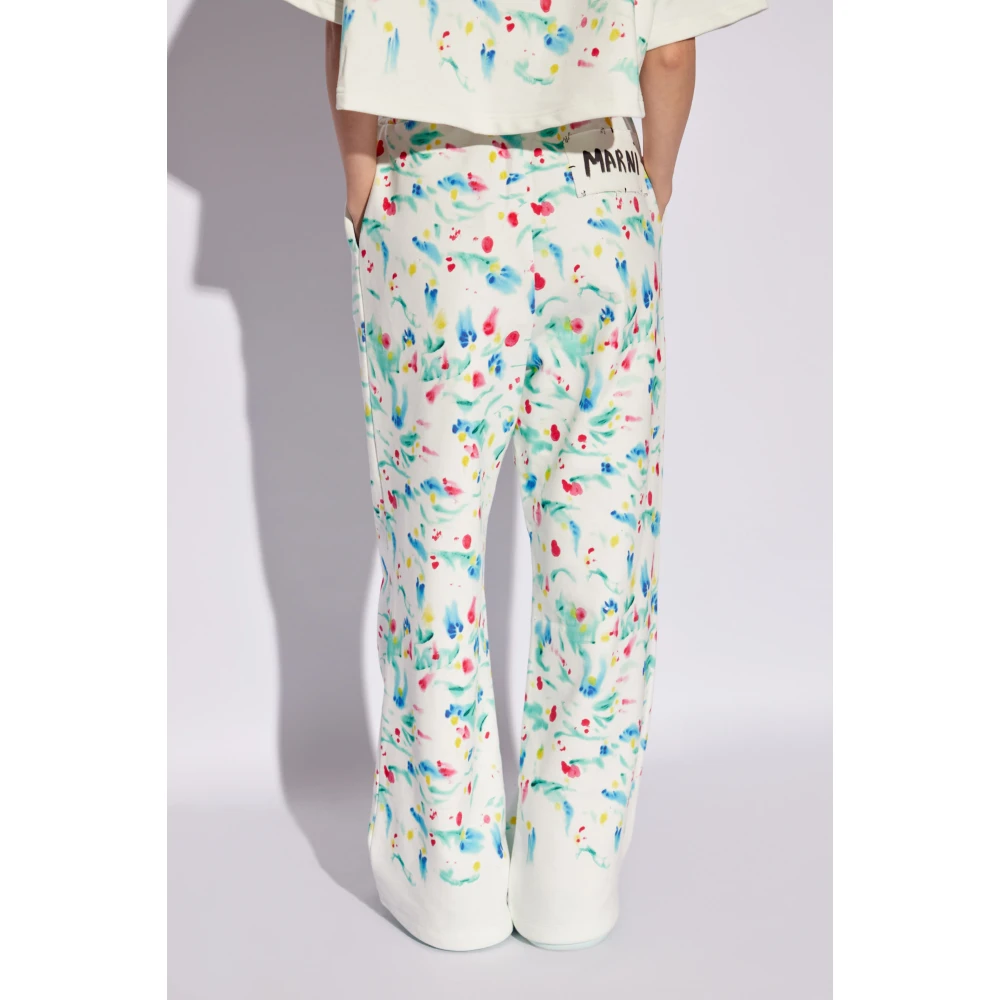 Marni Bedrukte sweatpants White Dames