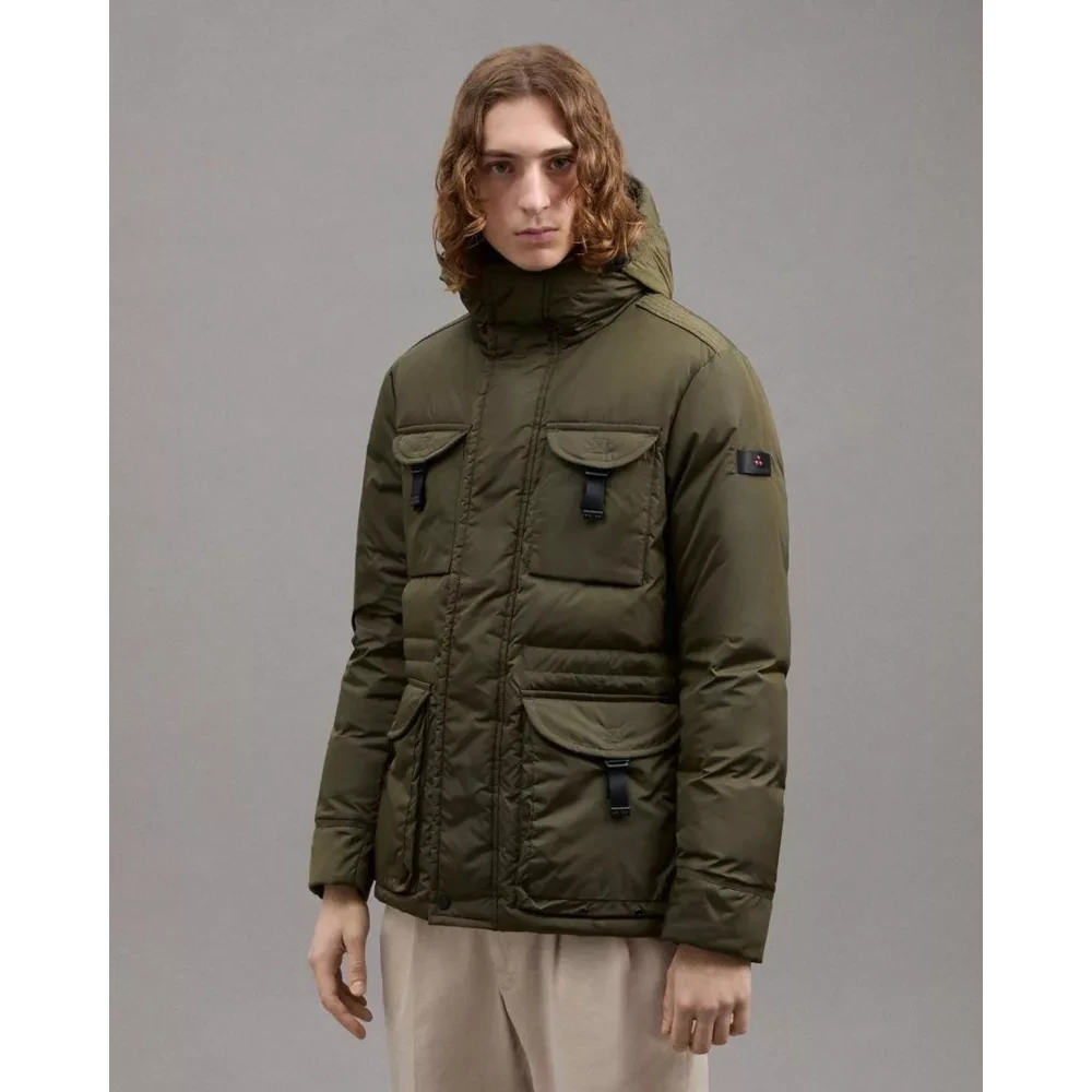 Peuterey Khaki Puffer Jacket Green, Herr