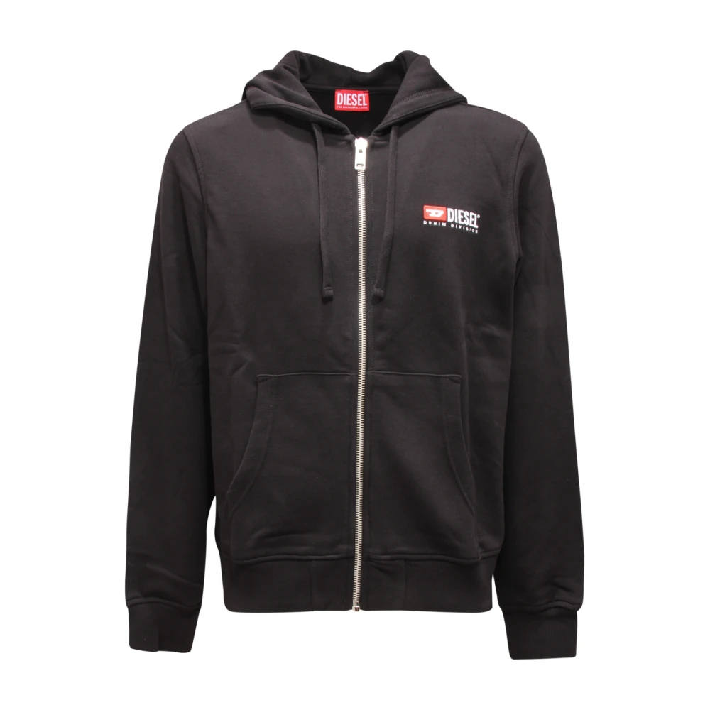 Diesel Men's Black S-Ginn-Hood-Zip-Div Sweatshirt - Zip-Throughs - M - Sweatshirts & Hoodies