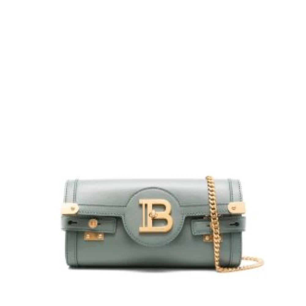 Balmain B-Buzz Pouch Clutch Green Dames