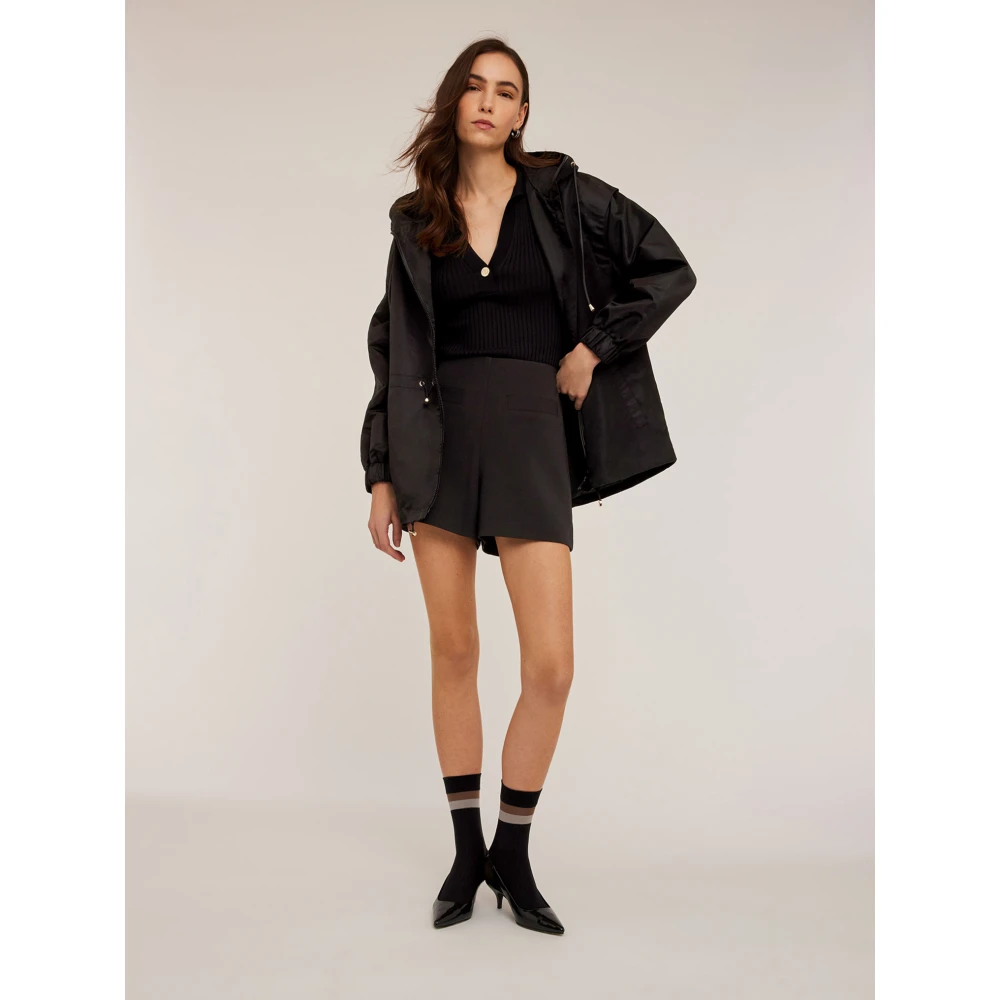 Motivi Gebreide Polo Shirt Black Dames