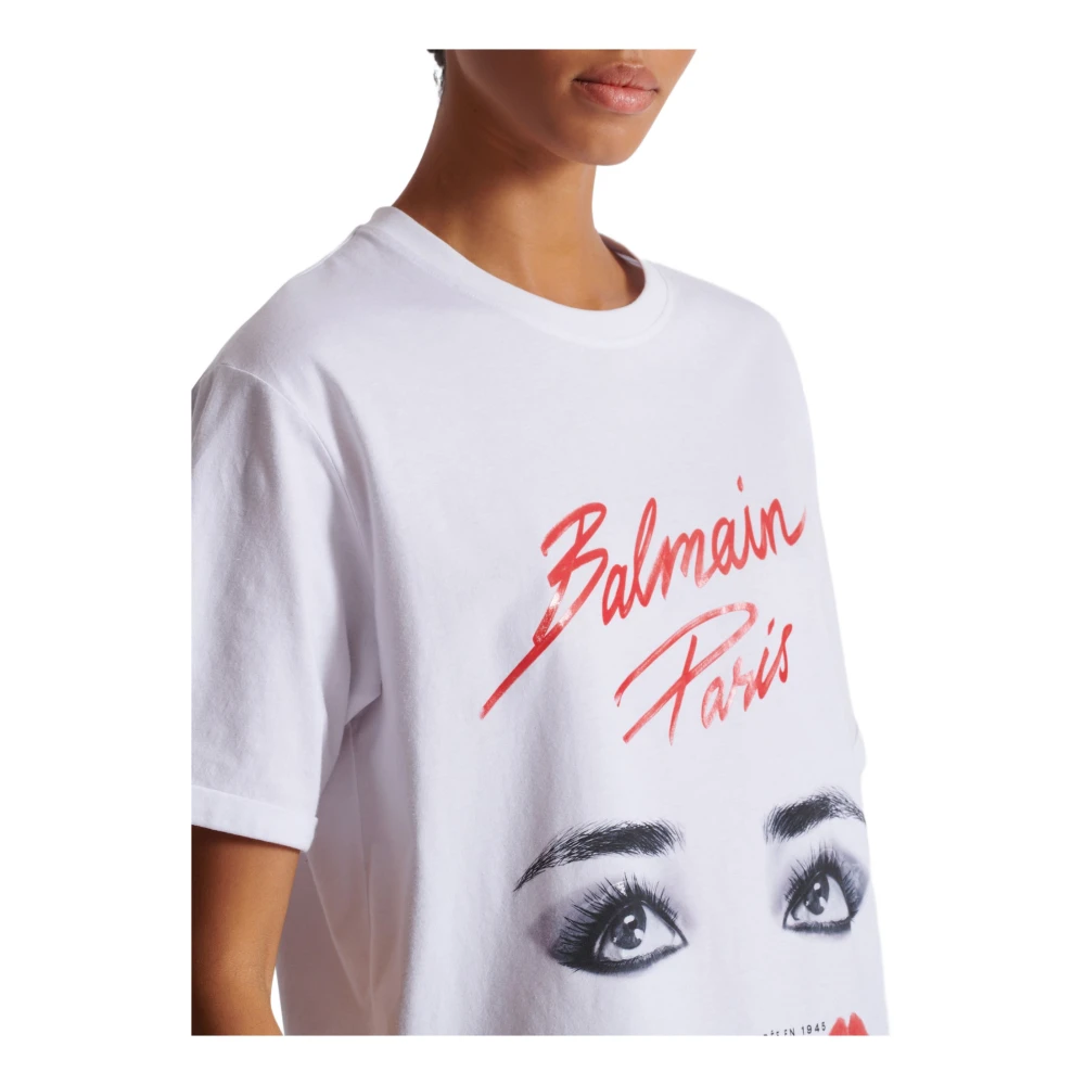 Balmain Kortmouw Schoonheid T-shirt White Dames