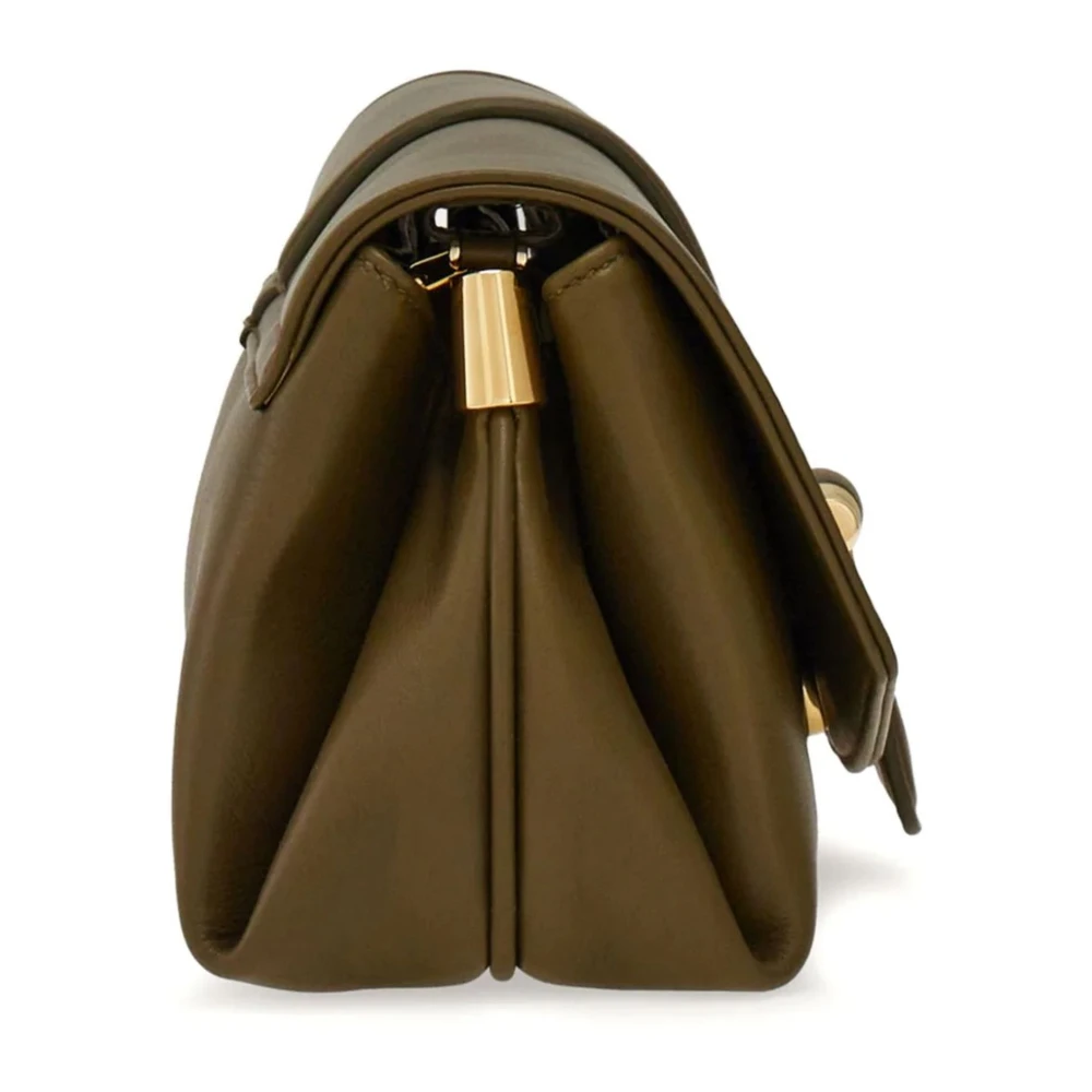 Salvatore Ferragamo Groene schoudertas met Gancini gesp Green Dames