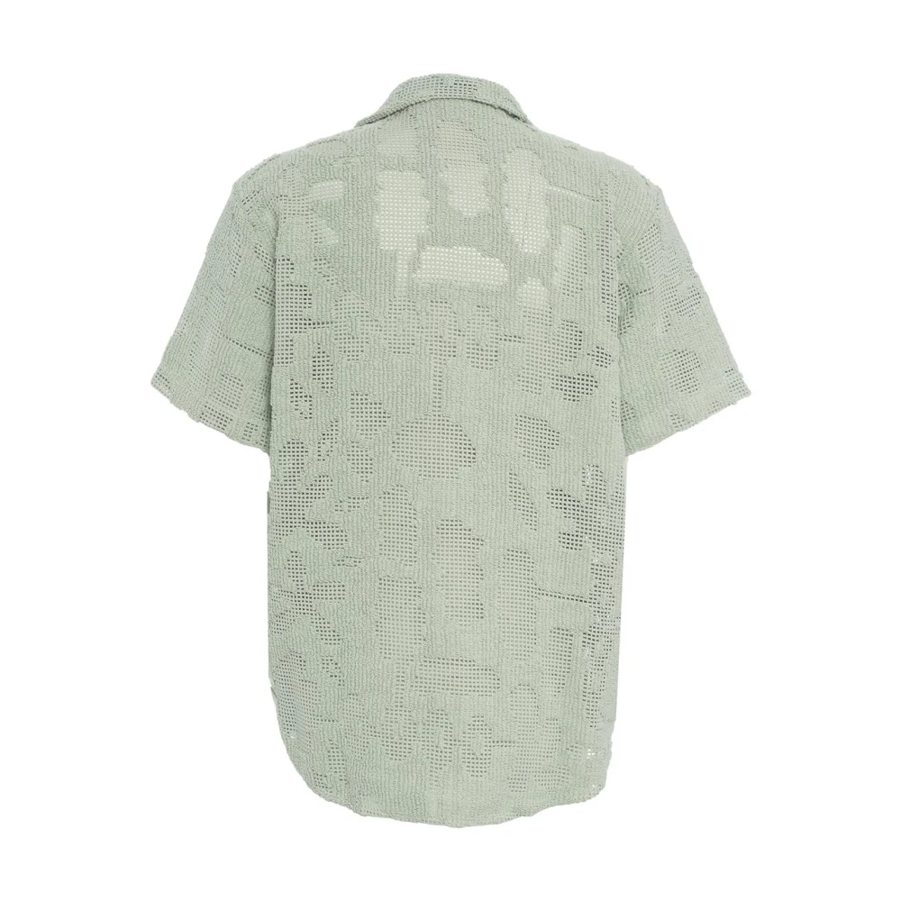 OAS Groen Gehaakt Overhemd Elegante Stijl Green Heren