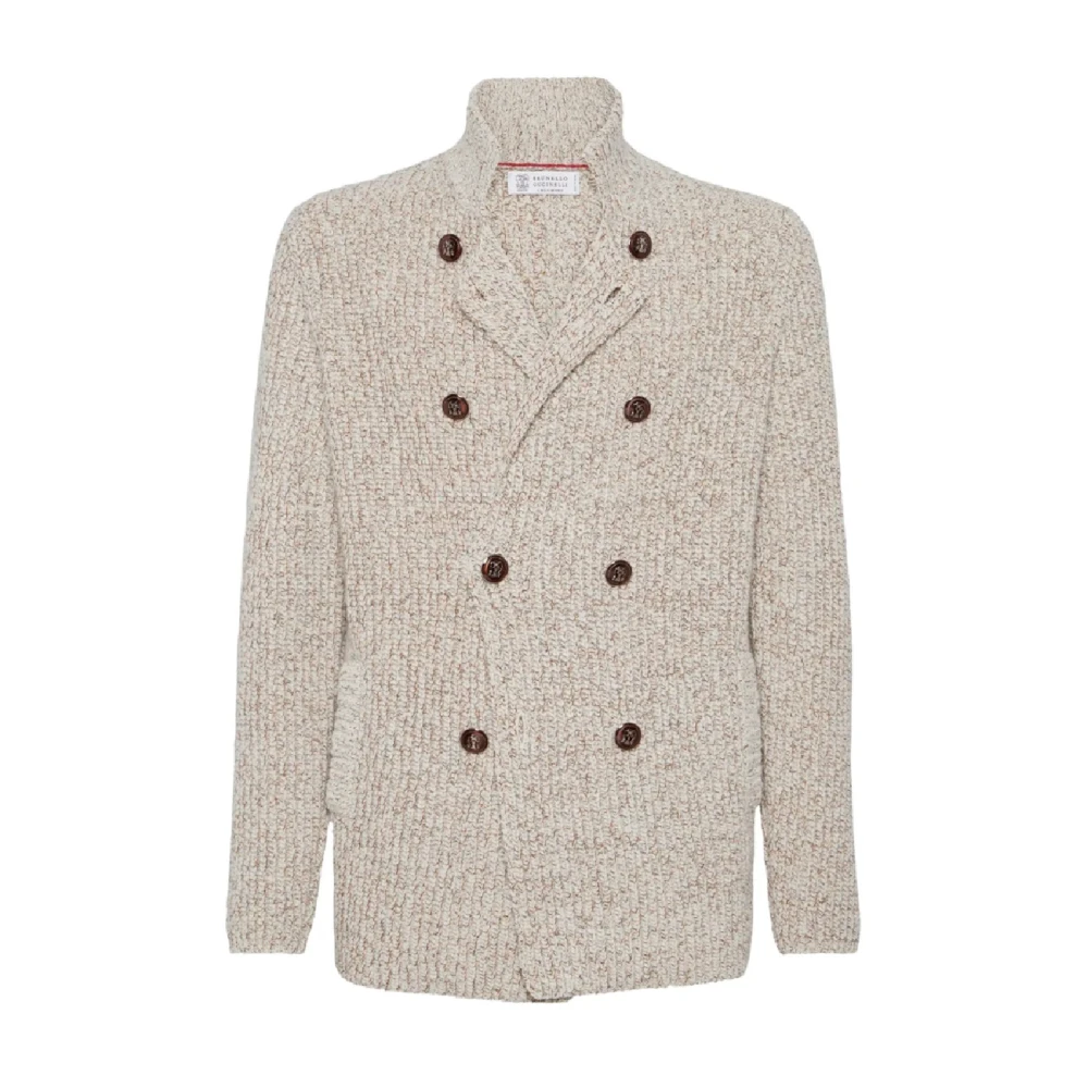 Brunello Cucinelli Men's Beige Stylish Wool Blend Jacket