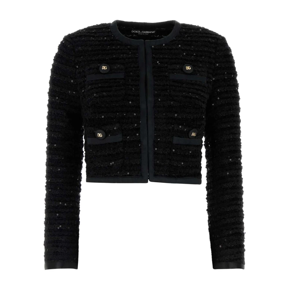 Dolce & Gabbana Zwarte Tweed Blazer voor Mannen Black Dames