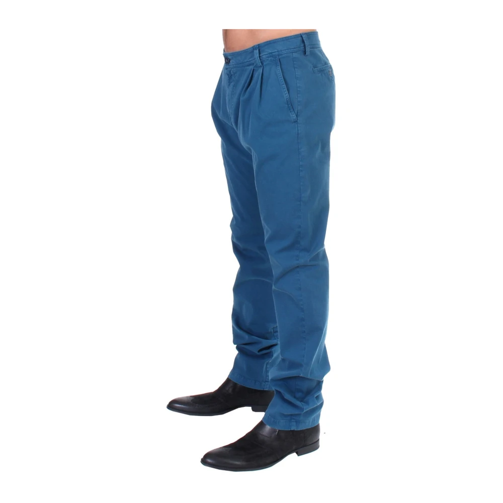 Gianfranco Ferré Elegante katoenen chino's in blauw Blue Heren