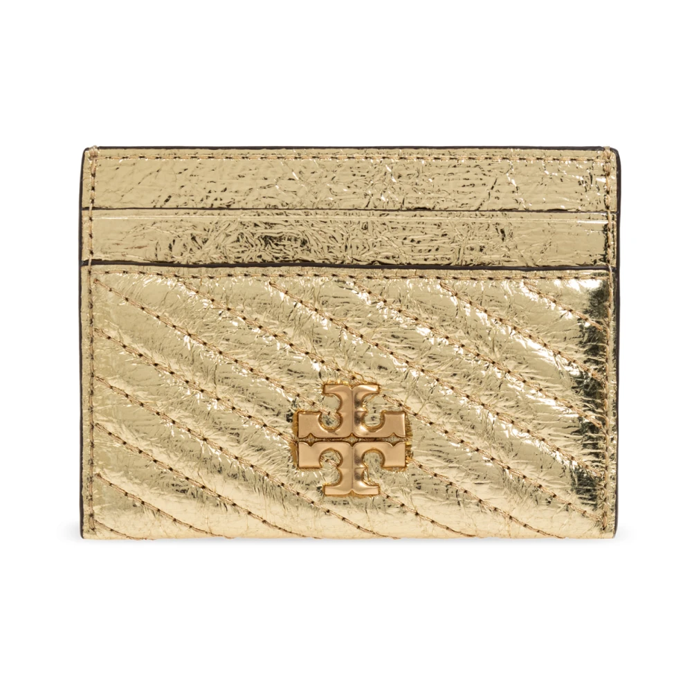 TORY BURCH Gestikte Leren Kaarthouder Yellow Dames