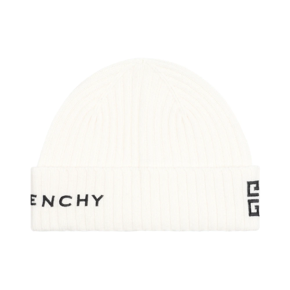 Givenchy 4G Logo Beanie Hat Ivory Black White Heren