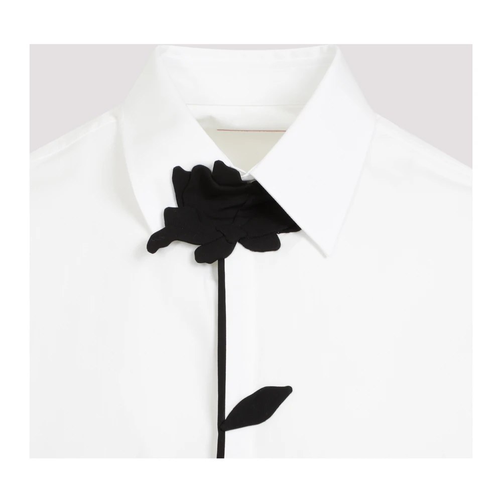 Valentino Bloemen Detail LS Shirt White Heren