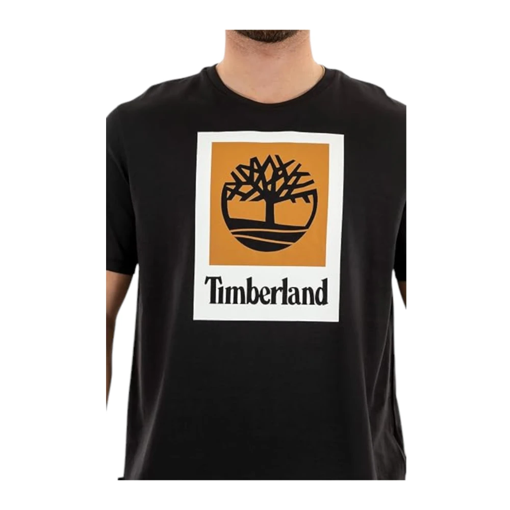Timberland Korte Mouw Logo Stack T-Shirt Black Heren