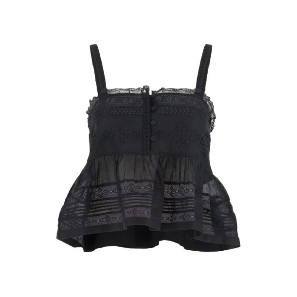 Isabel Marant Women's Black Sleeveless Tops, Xs, Denys Top