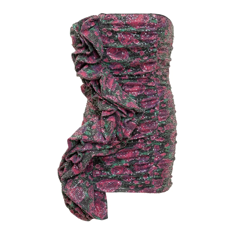 Rotate Birger Christensen Jurken met pailletten en ruches Multicolor Dames