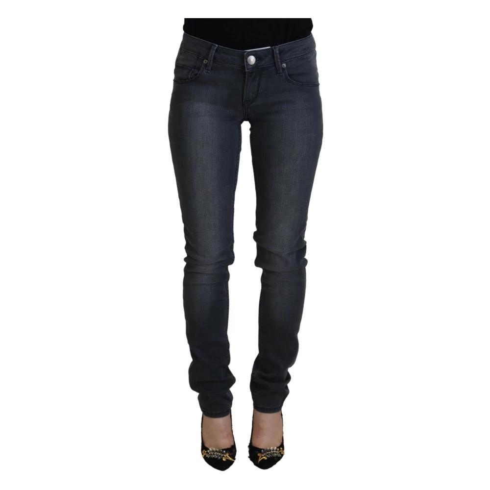 Acht Women's Gray Skinny Fit Jeans, W26, Low Waist Skinny Denim