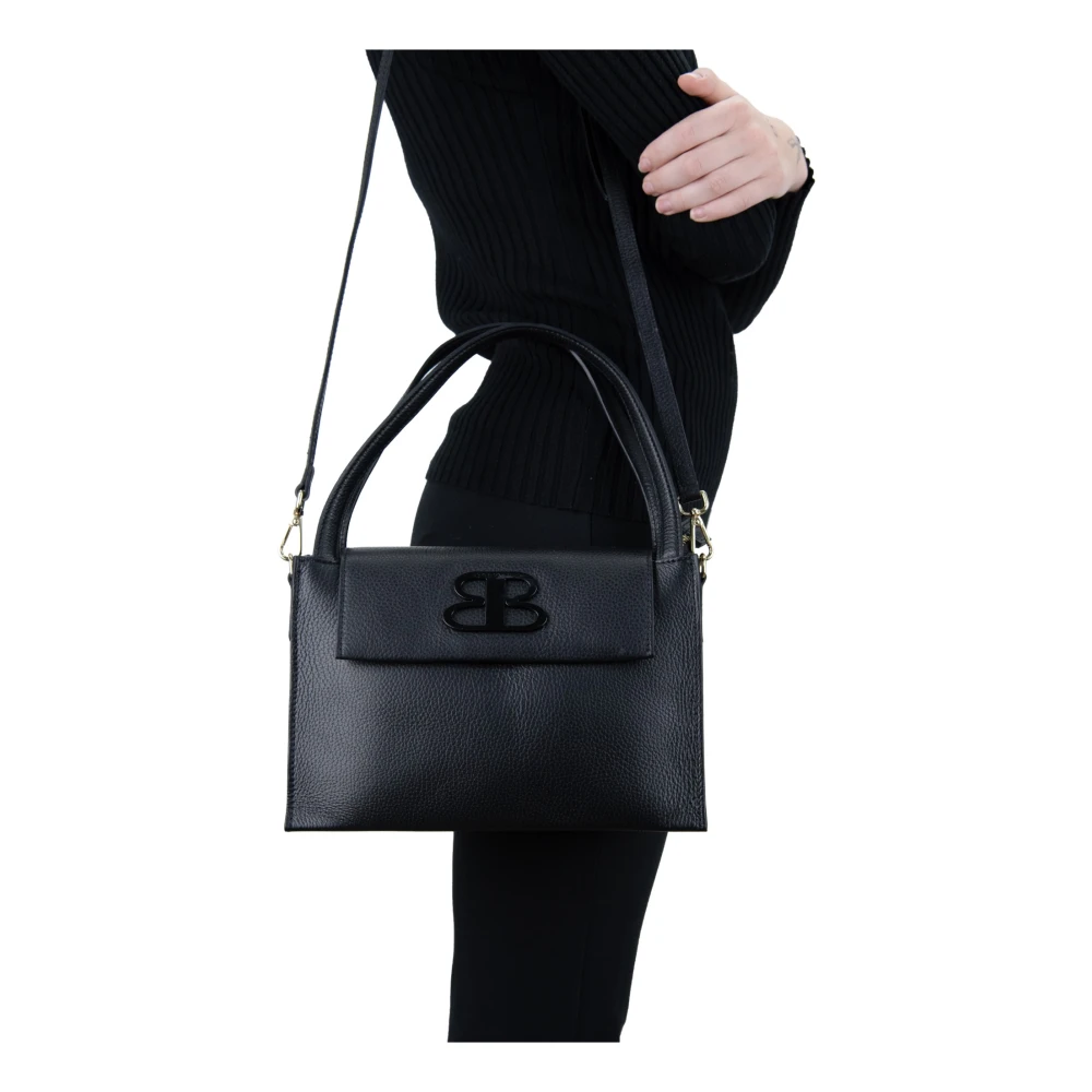 Tosca Blu Granaat Faux Leren Schoudertas Black Dames