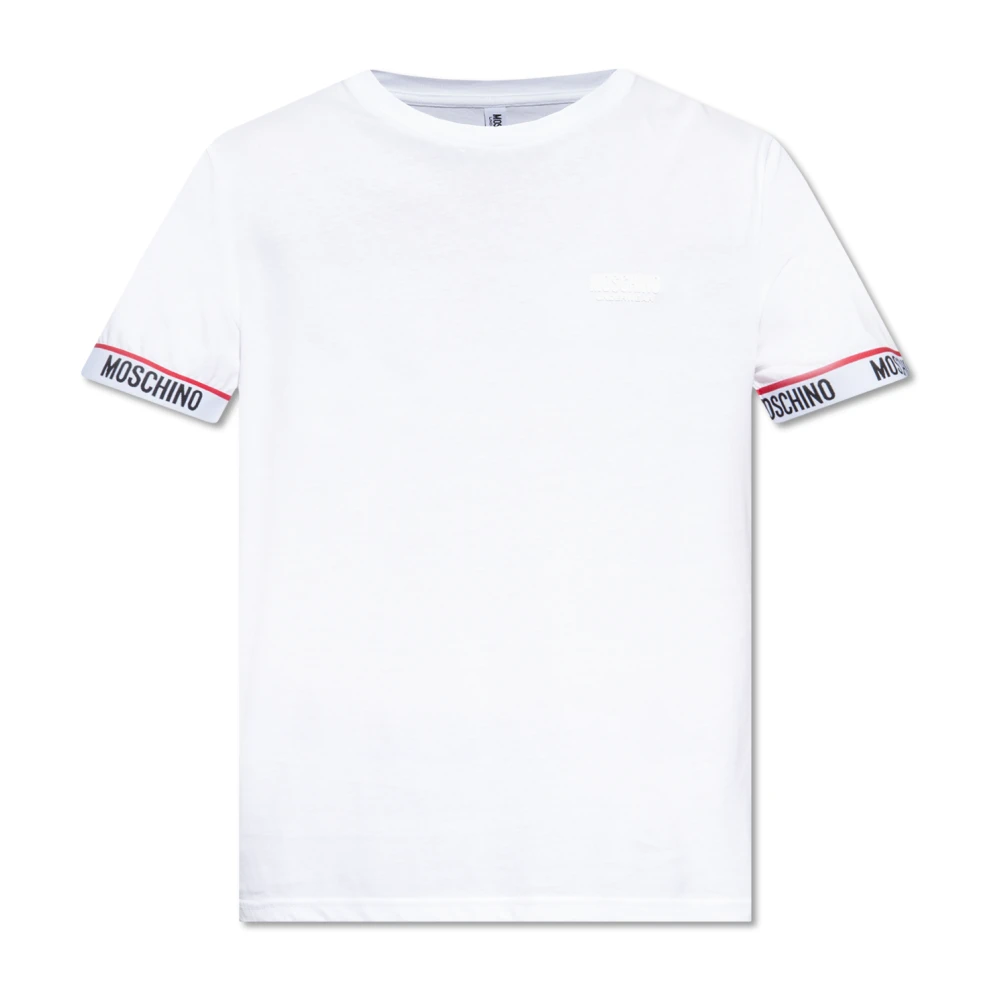 Moschino Herren Weiß T-Shirt Mit Logo