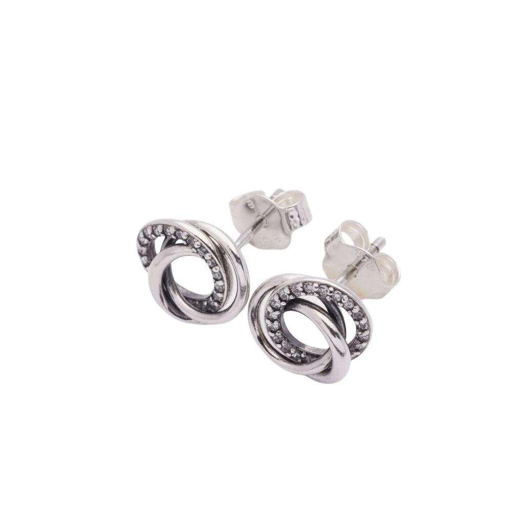 Pandora , Earrings, Female, White, One Size, Family Always Encircled Stud Earrings