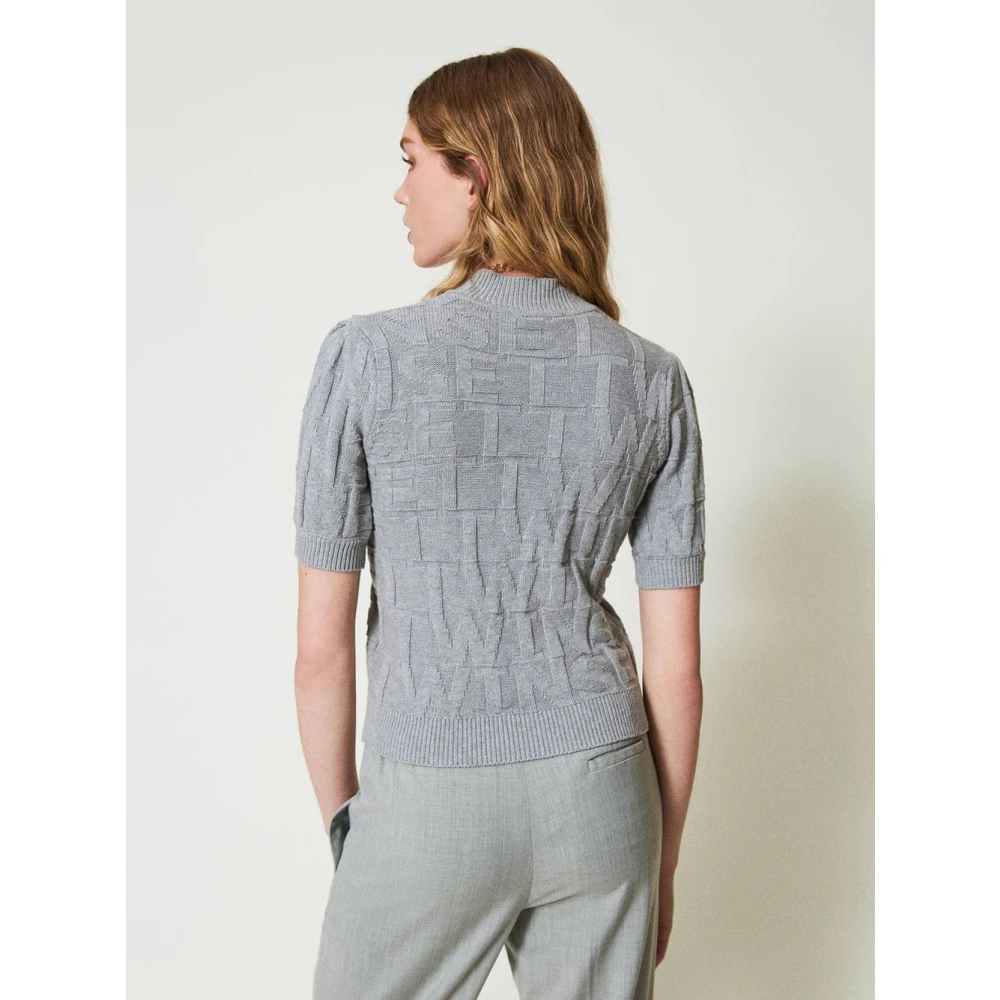 Twinset Grijze Katoen Kasjmier Trui Gray Dames
