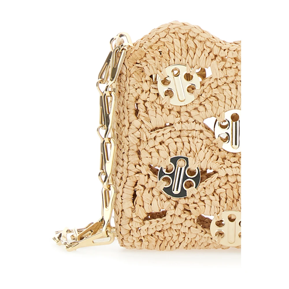 Paco Rabanne Beige Schoudertas met Kettingband Beige Dames