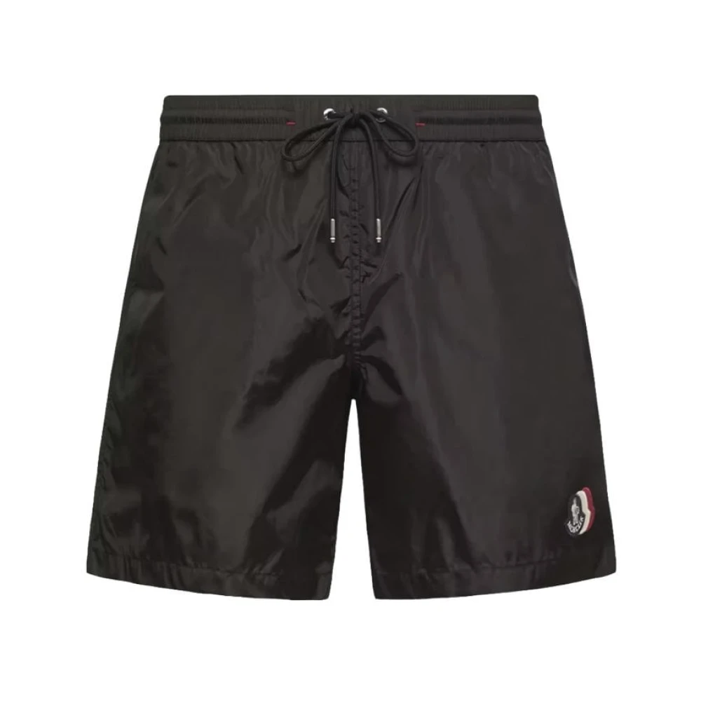 Moncler , Beachwear, Male, Black, Xl, Archive Logo Swimshorts