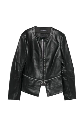 Perfecta Negra Asimetrica Zip