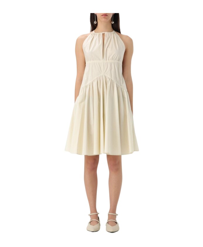 robe-midi-jaune-a-volants-avec-dentelle