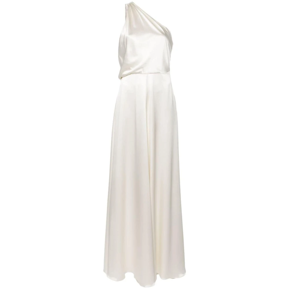 Max Mara Witte Een-Schouder Zijden Jurk White Dames