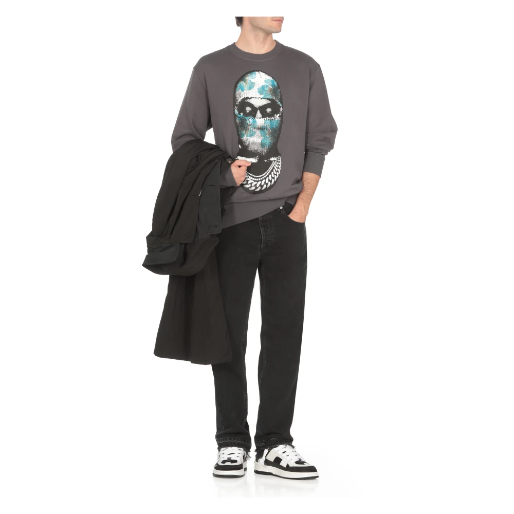 IH NOM UH NIT Grijze Katoenen Sweatshirt met Petali Print Gray Heren