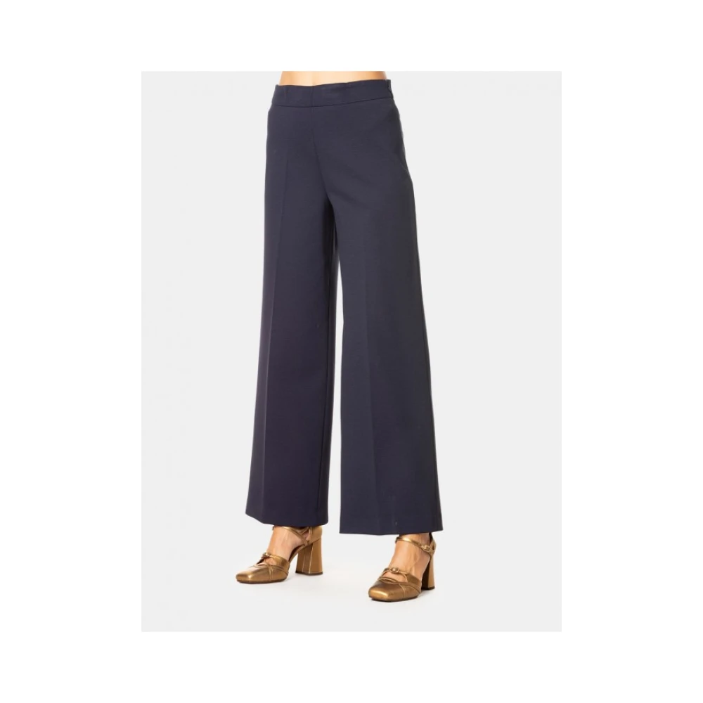 Liviana Conti Nacht Viscose Palazzo Broek Blue Dames