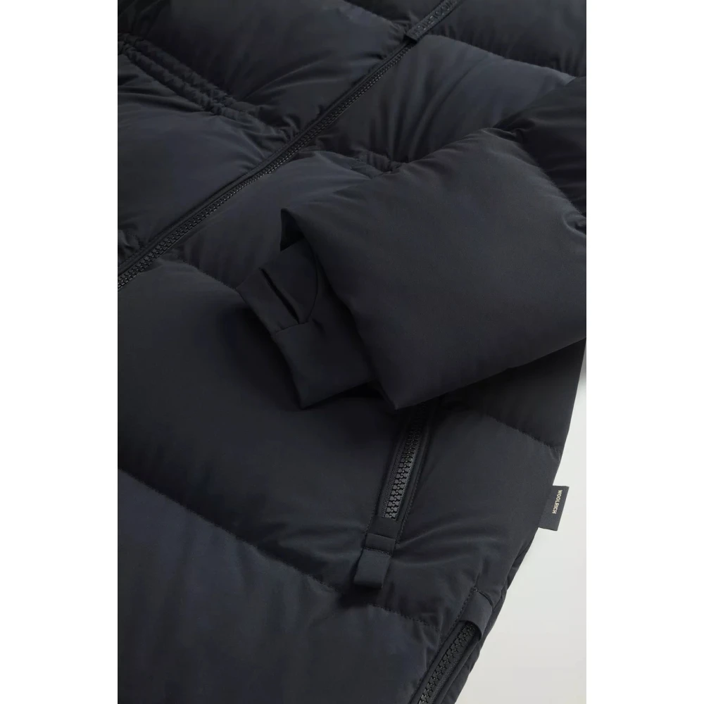 Woolrich Aurora Long Down Stretch Parka Black Dames