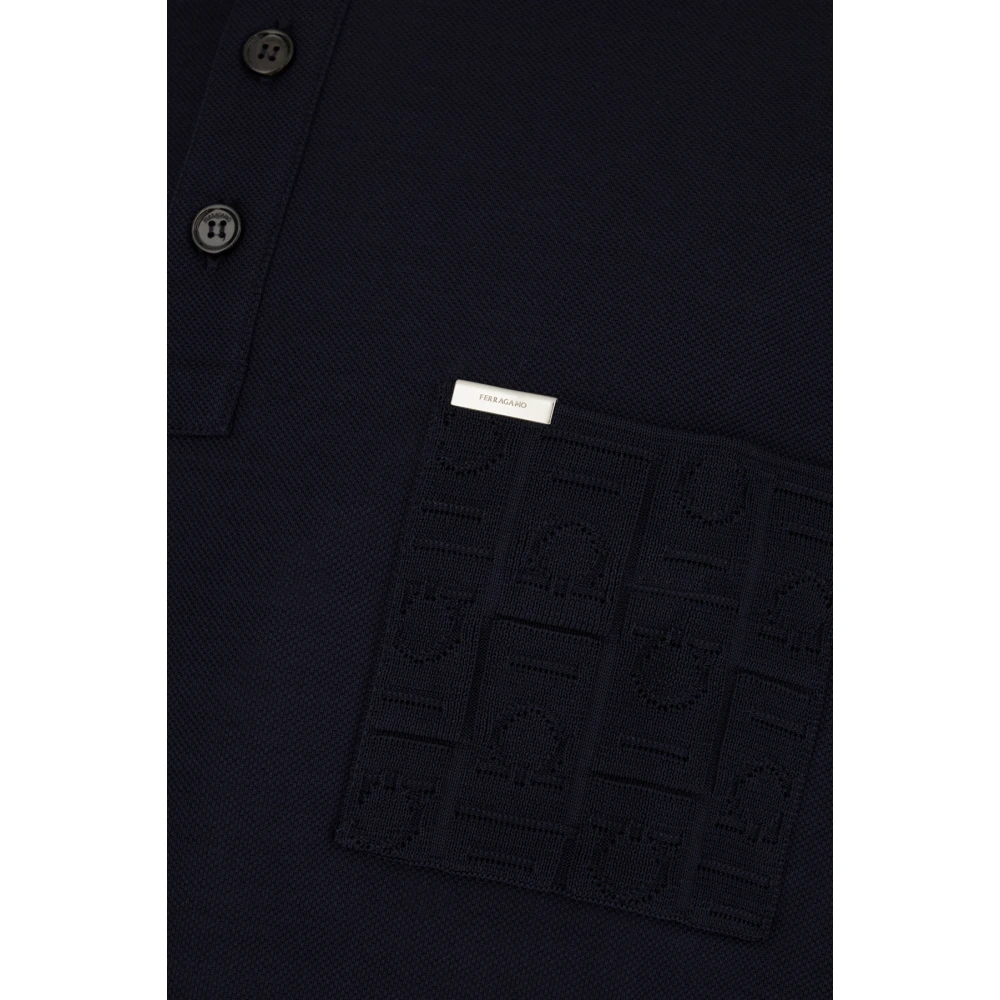 Salvatore Ferragamo Klassieke Polo Shirt voor Mannen Blue Heren