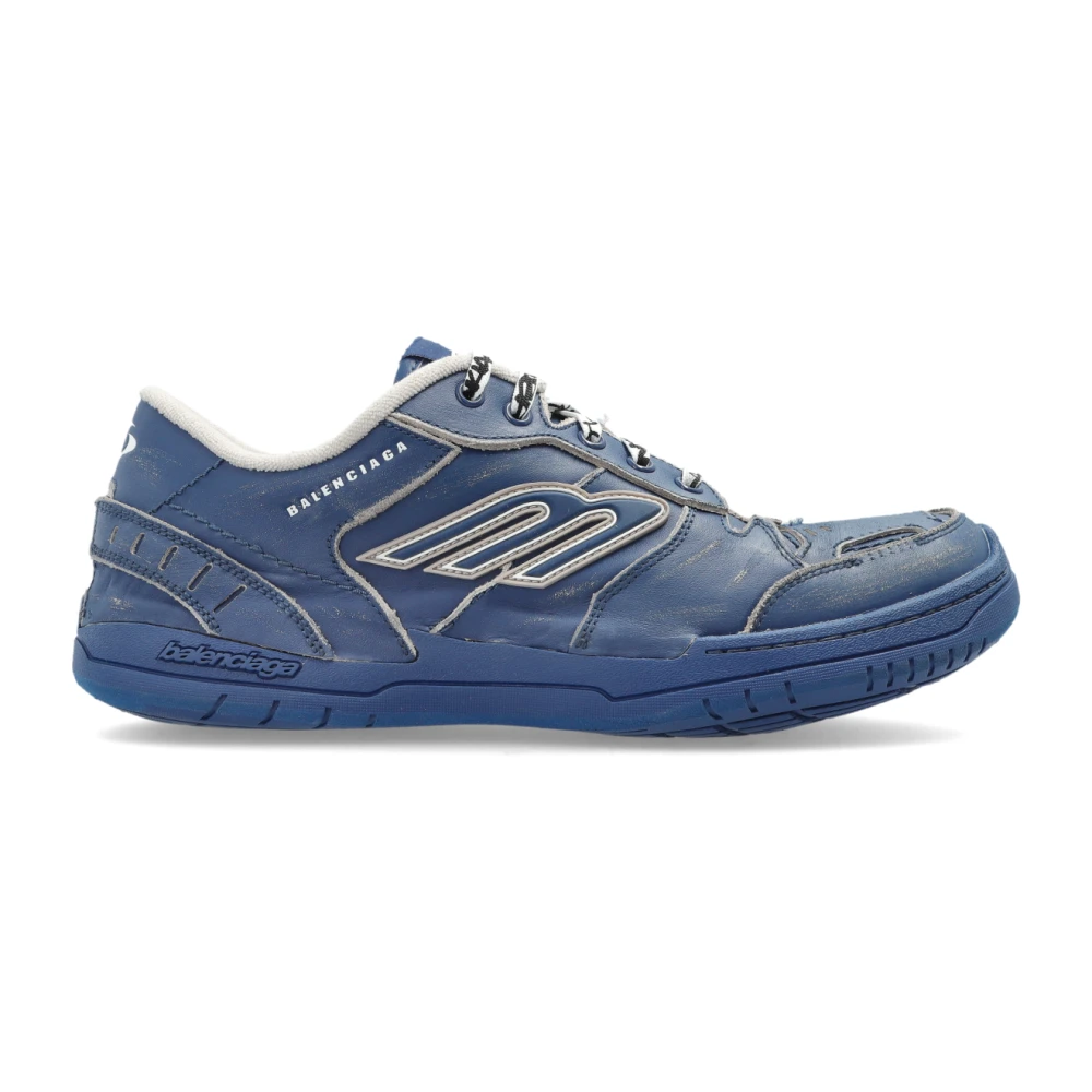 Balenciaga Hamptons Medium Versleten Sneakers Heren Schoenen Blauw