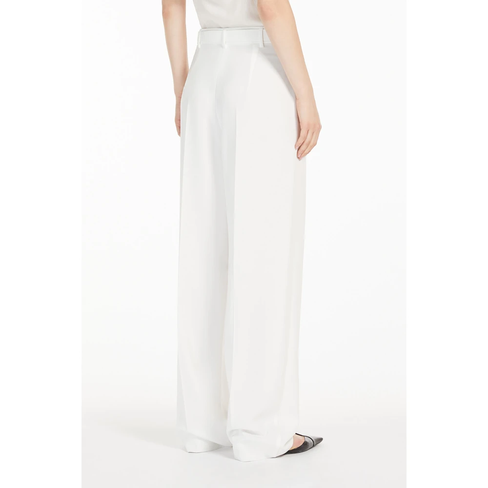 Max Mara Studio Witte Cady Broek met Plooien White Dames