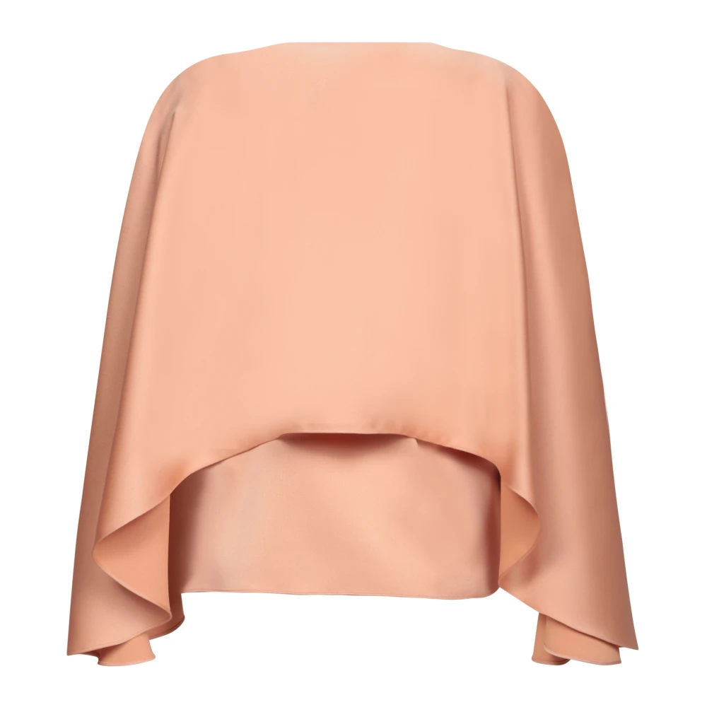 Genny Elegante Naadloze Satijnen Kimono Blouse Beige Dames
