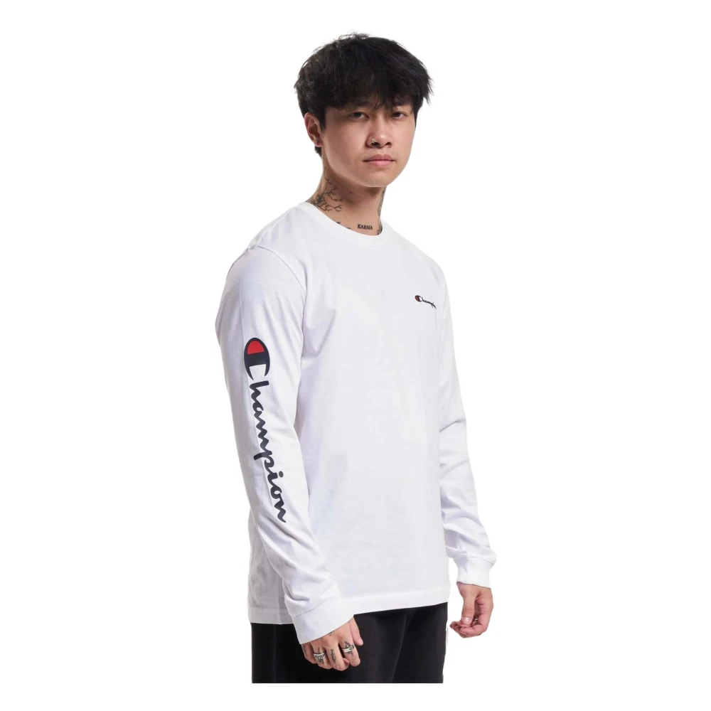Champion Lange mouwen T-shirt White Heren