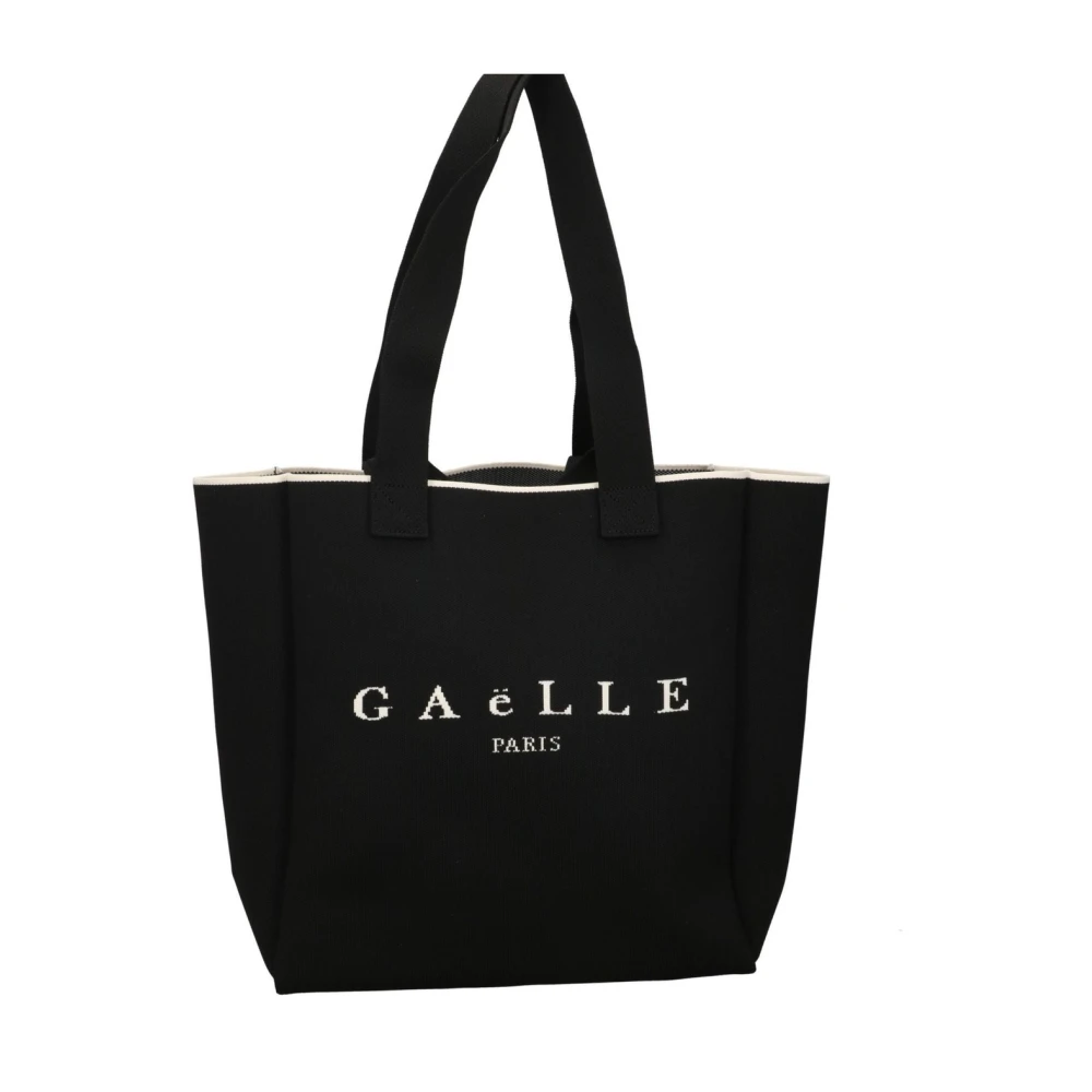 Gaëlle Paris Women's Black Maxi Shopper Con Logo Ricamato - Shopping Bags - One Size - Bags