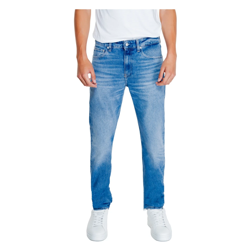 Calvin Klein Jeans Blauwe Plain Zip Button Jeans Mannen Blue Heren