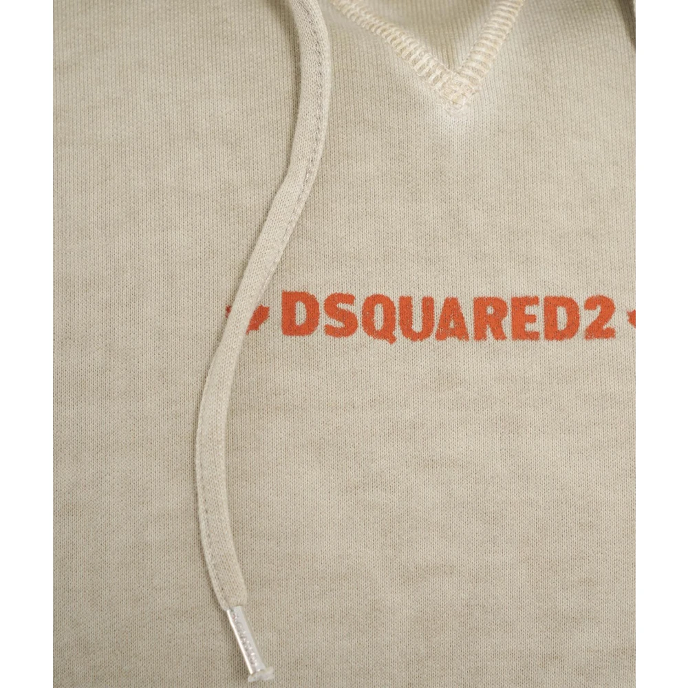 Dsquared2 Hoodie met Logo Details Beige Heren
