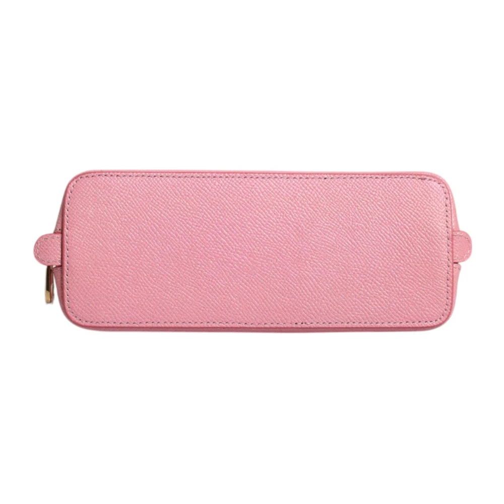 Dolce & Gabbana Roze Leren Ritsportemonnee met Logo Pink Dames