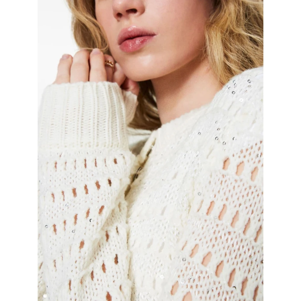 Twinset Sneeuwwitte Vest met Pailletten White Dames
