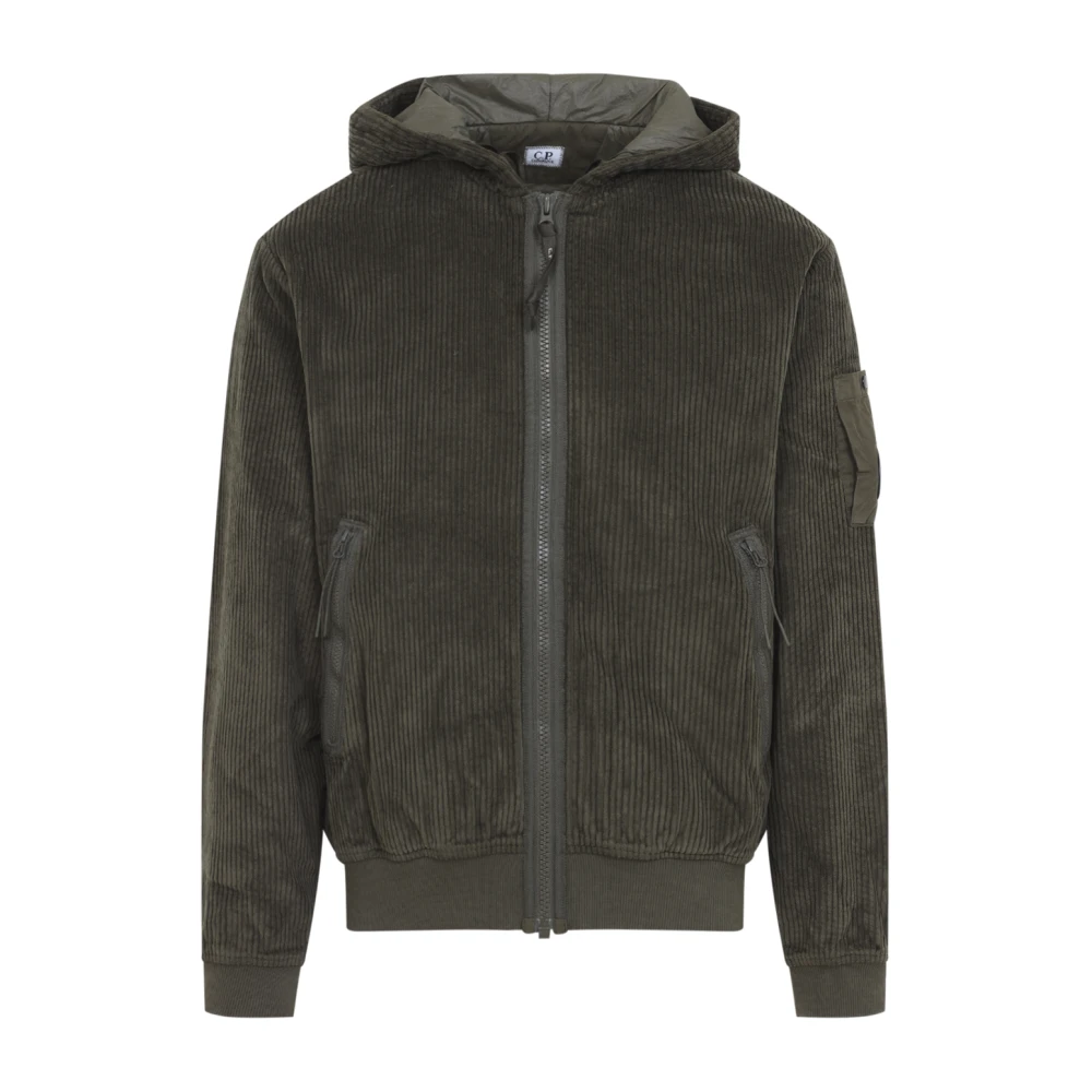 C.p. Company Uomo Verde - Felpa Full Zip In Velluto A Coste - Sweatshirts & Hoodies - L - Immagine 4