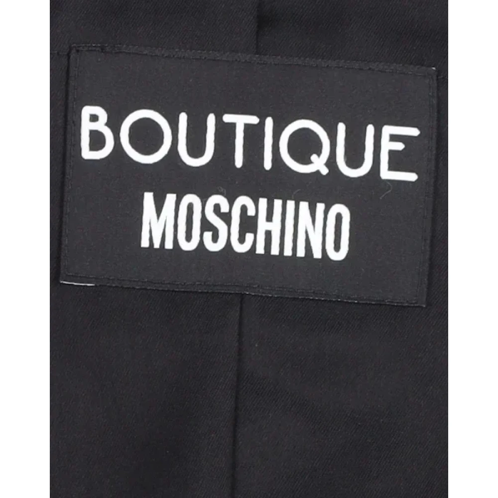 Moschino Maxi jurk met vetersluiting in zwart acetaat Black Dames