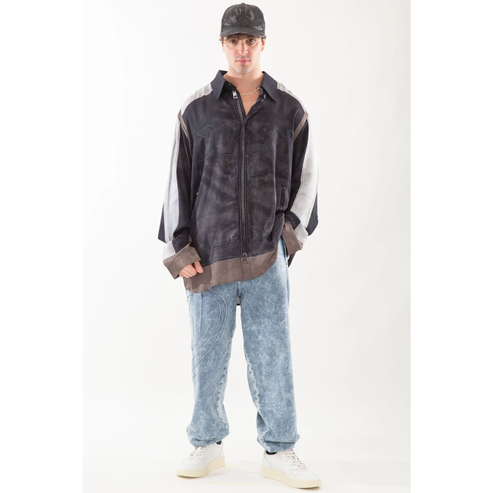 Diesel Gedrukte Oversized Shirt Black Heren