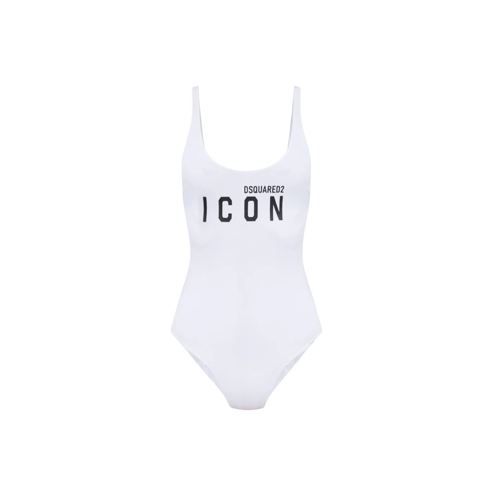 Dsquared2 Women's White One-Piece,, Icon Swimsuit 2XS