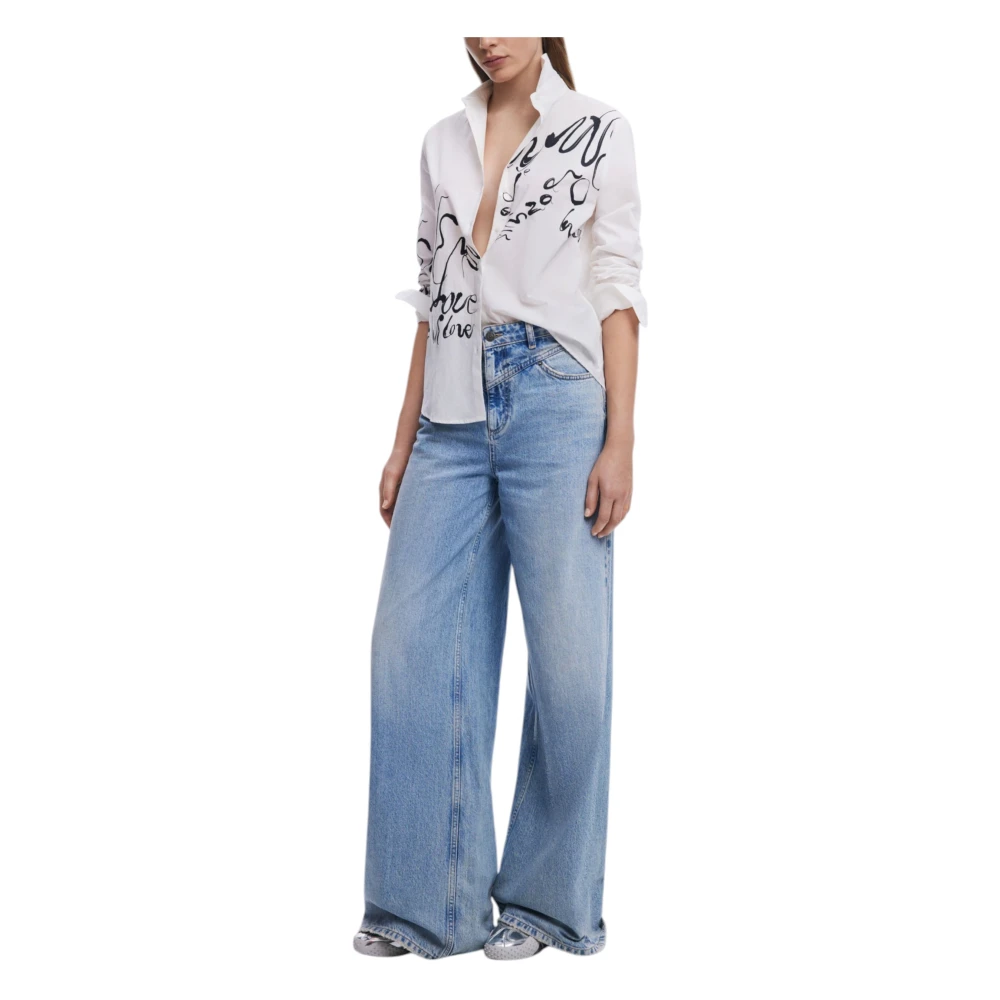 Desigual Lange Mouwen Shirt voor Dames Lente Zomer White Dames
