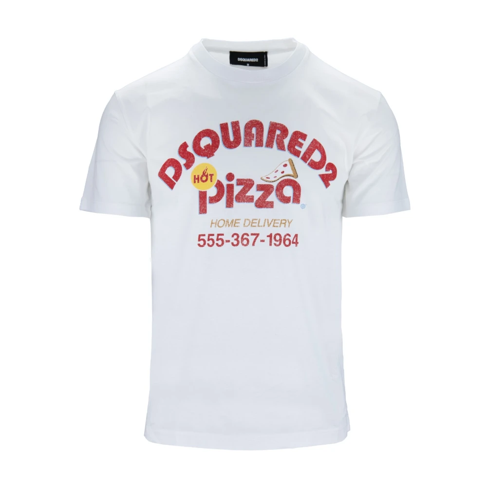 Dsquared2 Men's White Graphic Cotton T-Shirt