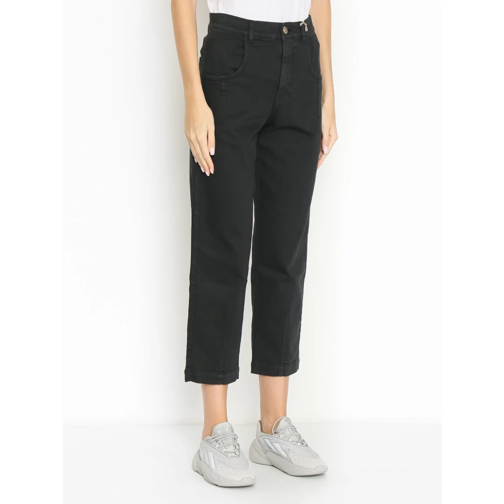 Eleventy Wortelsnit jeans met ronde zakopening Black Dames