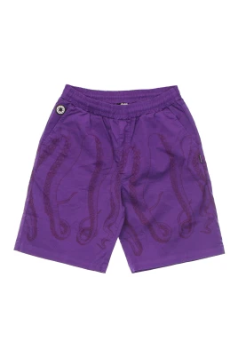 Lila Jogger Shorts med Elastisk Midja