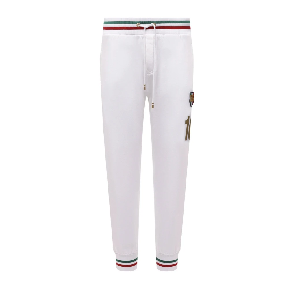 Dolce & Gabbana Men's White Logo Sweatpants With Logo Detail Small